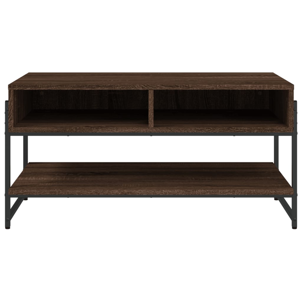 vidaXL Mesa de centro madera contrachapada roble marrón 90x50x45 cm