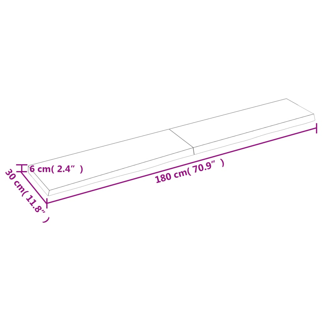 vidaXL Estante pared madera roble tratada marrón oscuro 180x30x(2-6)cm