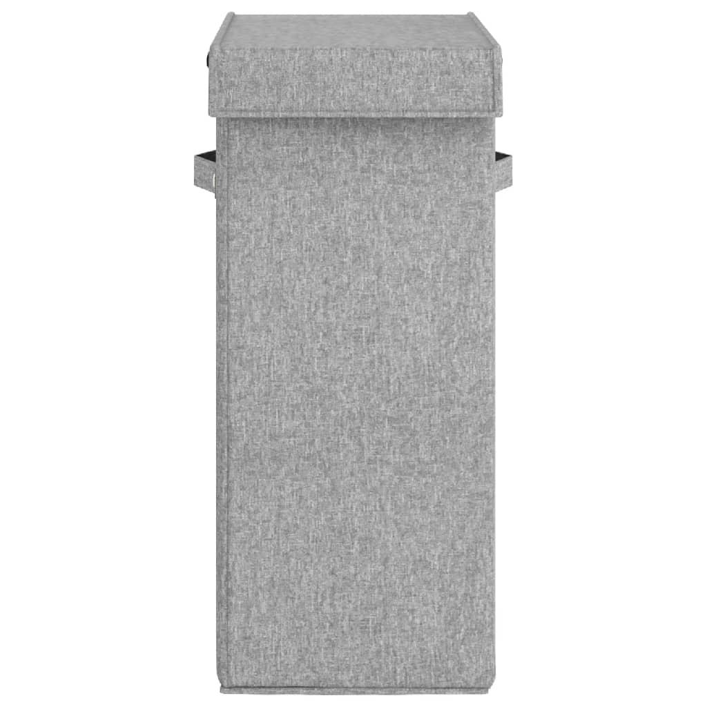 vidaXL Cesto ropa sucia plegable lino sintético gris 26x34,5x59,5 cm