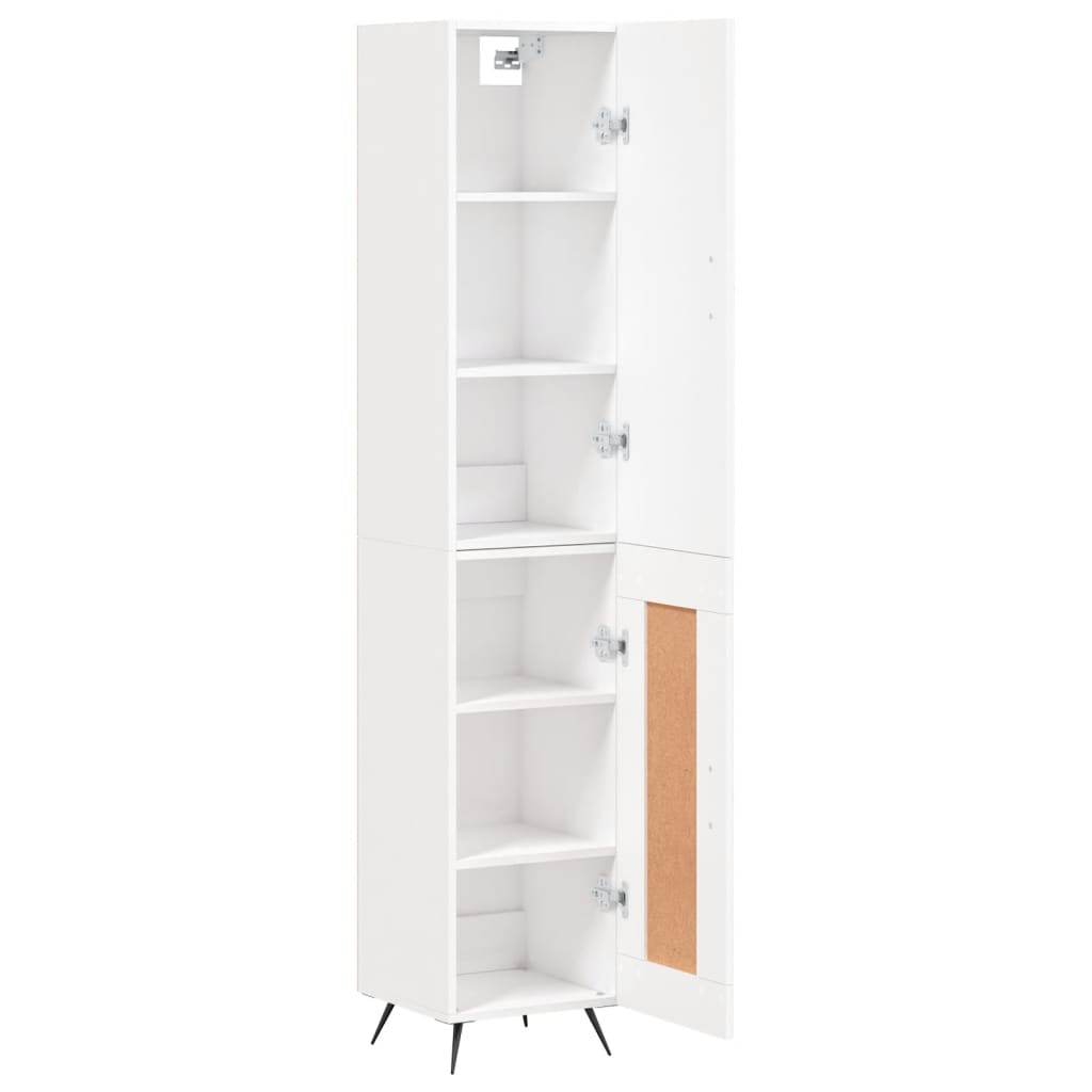 vidaXL Aparador alto madera contrachapada blanco 34,5x34x180 cm