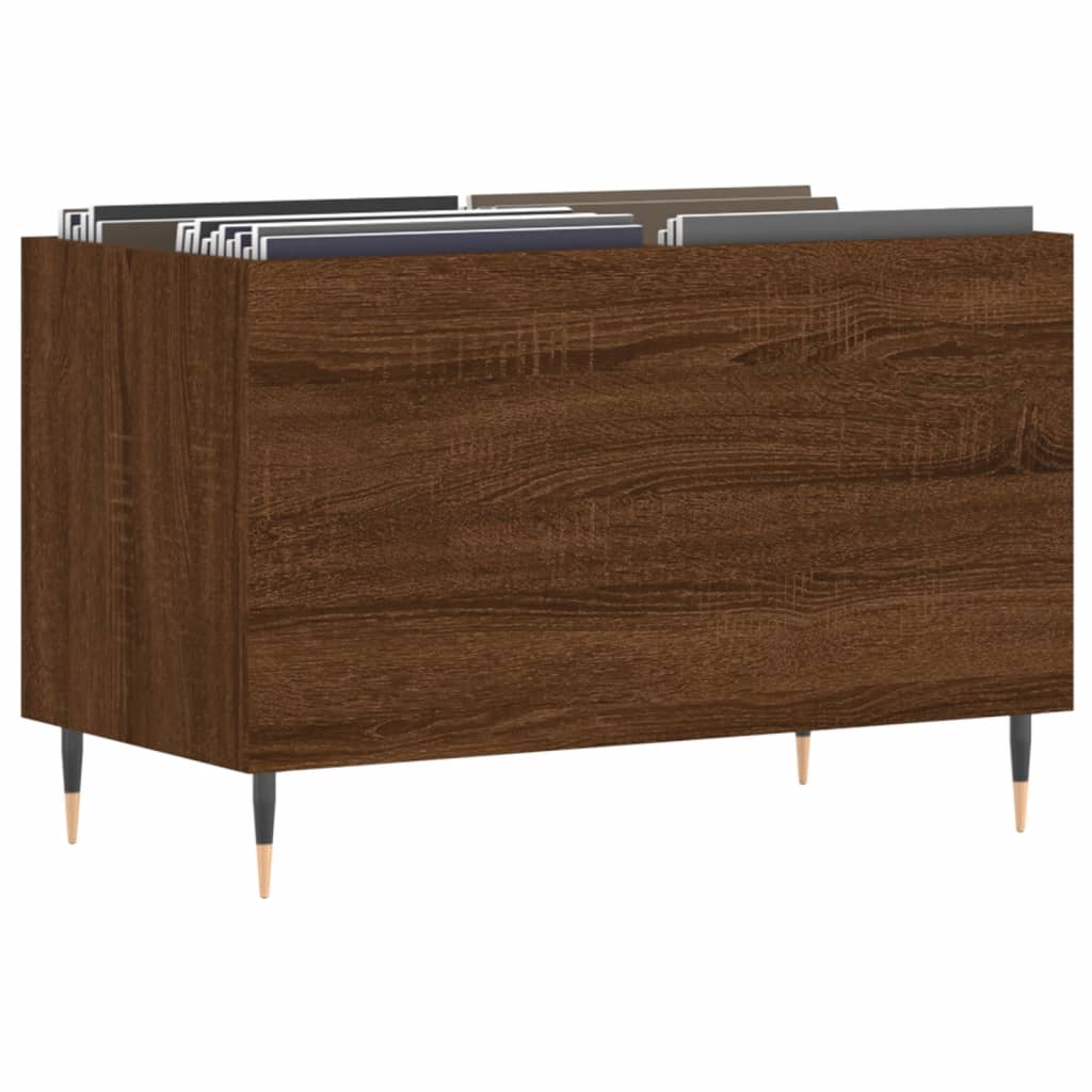 vidaXL Mueble discos madera contrachapada roble marrón 74,5x38x48 cm