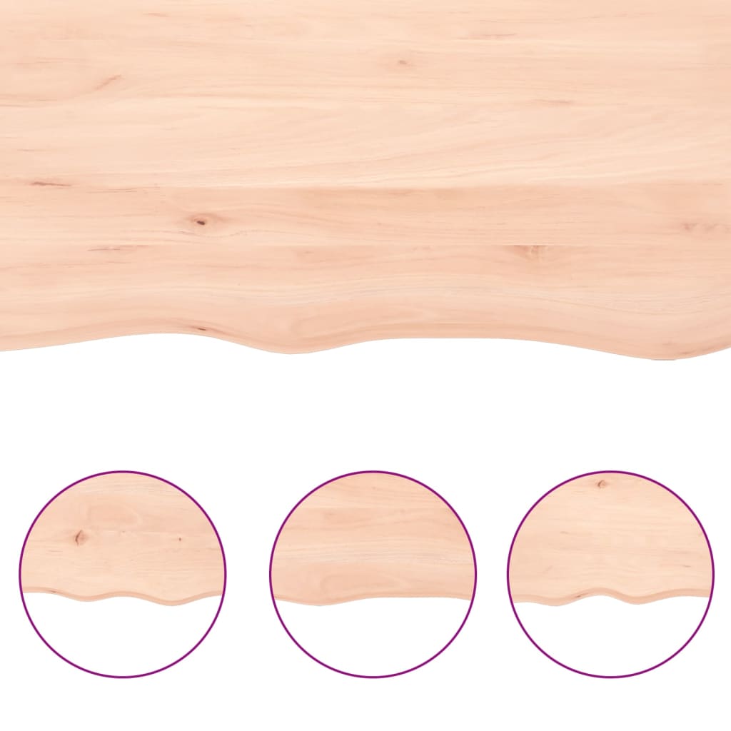 vidaXL Tablero de mesa madera maciza roble borde natural 100x50x2 cm