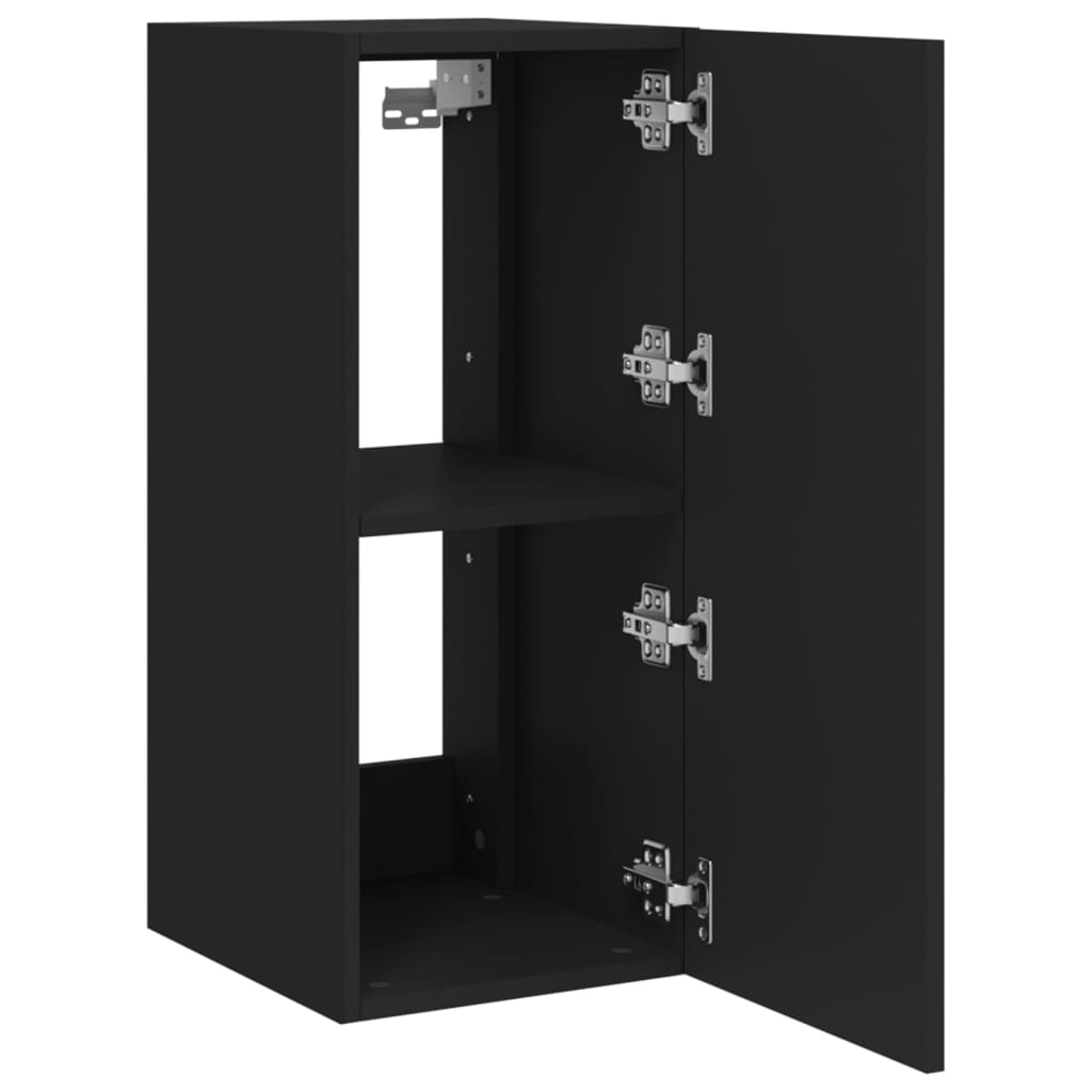 vidaXL Mueble de TV de pared con luces LED negro 30,5x35x70 cm