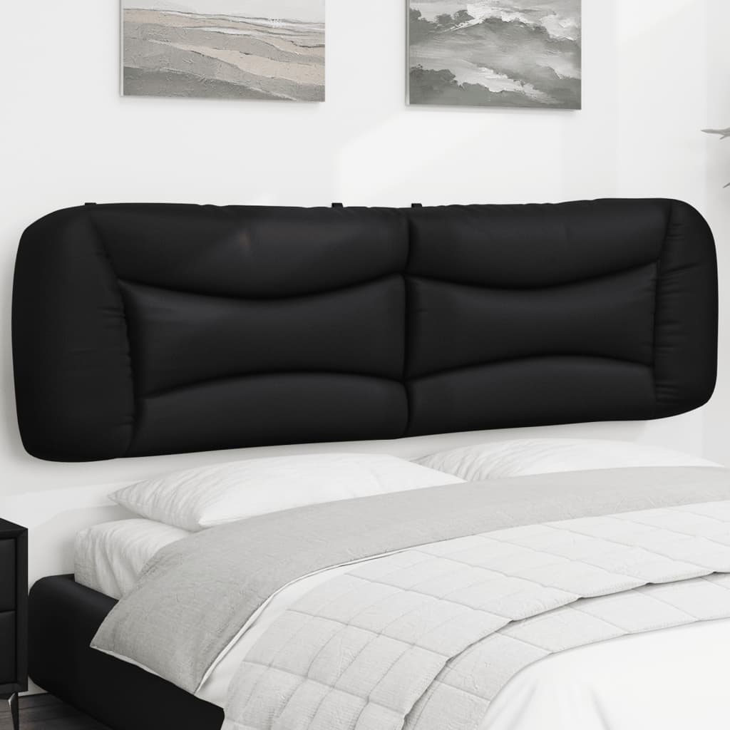 vidaXL Cabecero de cama acolchado cuero sintético negro 180 cm