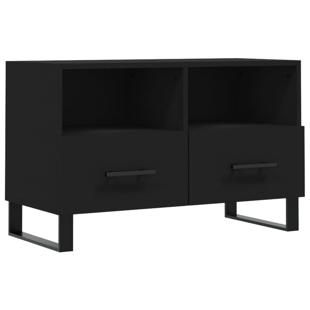 vidaXL Mueble para TV madera contrachapada negro 80x36x50 cm