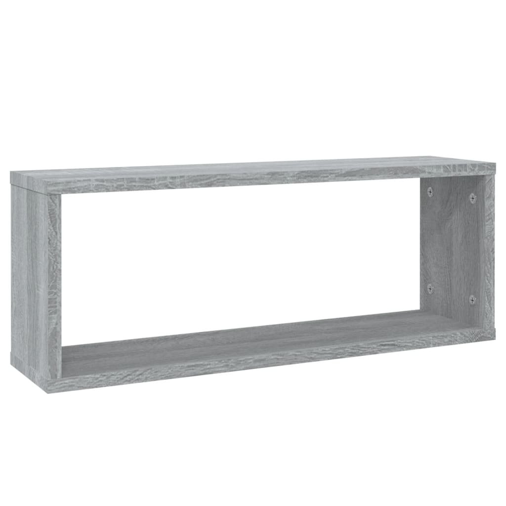 vidaXL Estantes cúbicos de pared 2 uds madera gris Sonoma 60x15x23 cm