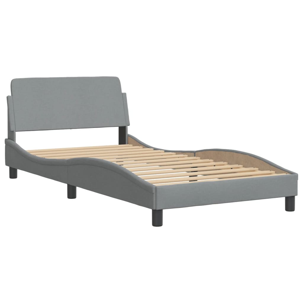 vidaXL Estructura de cama sin colchón tela gris claro 90x200 cm