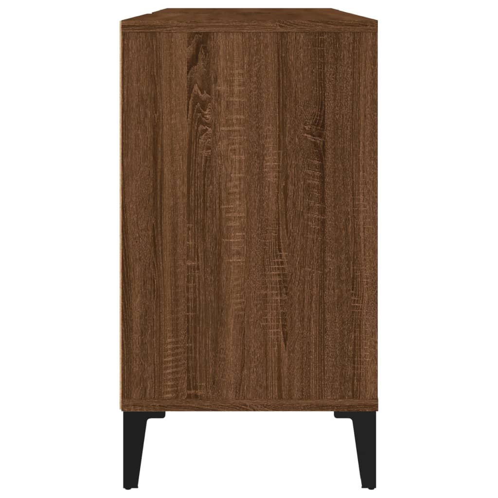 vidaXL Armario de lavabo madera contrachapada marrón roble 80x33x60 cm