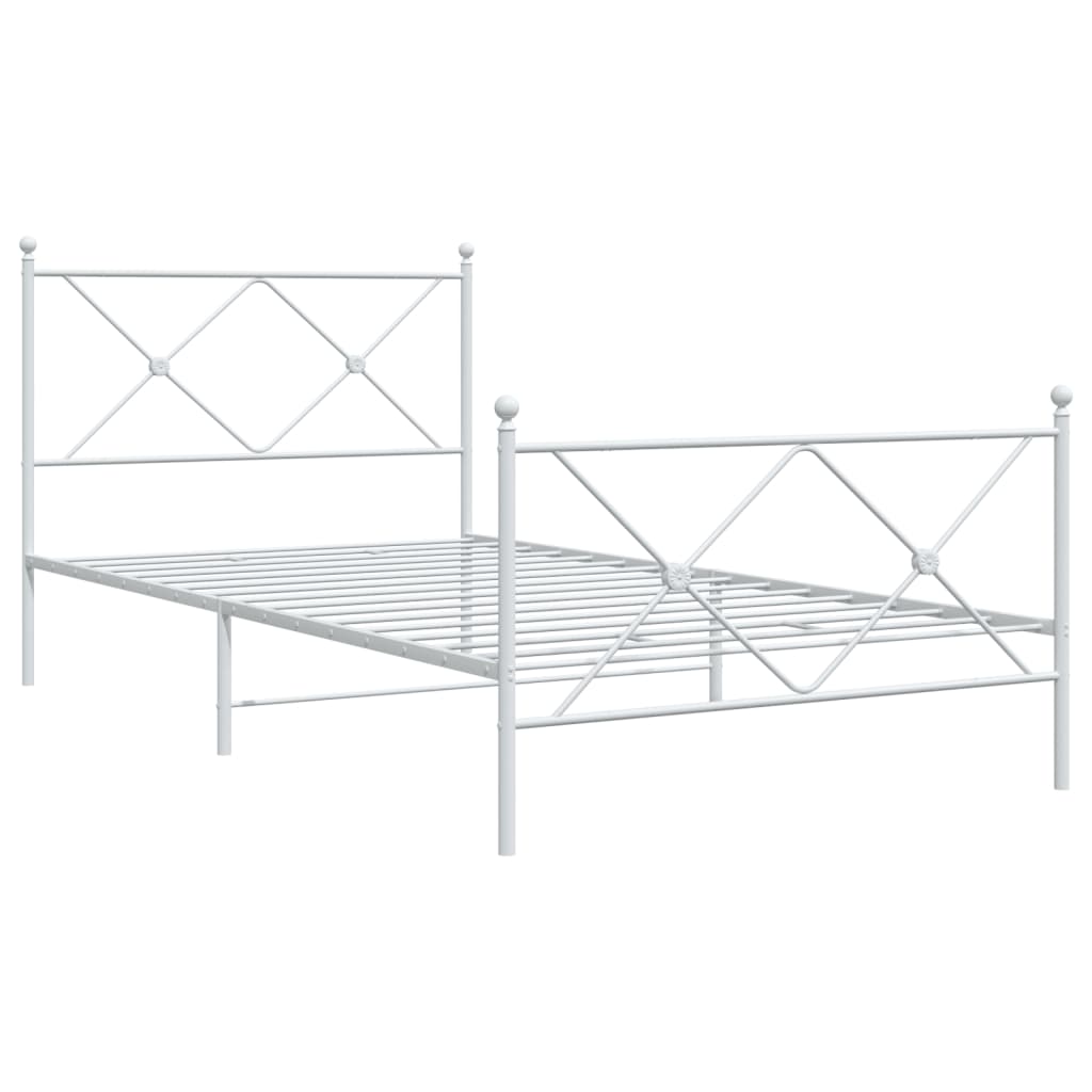 vidaXL Estructura cama sin colchón con estribo metal blanco 100x200 cm