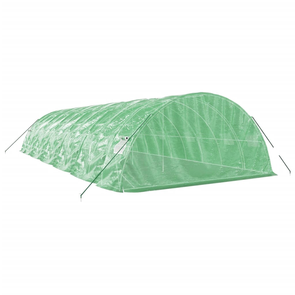 vidaXL Invernadero con estructura de acero verde 60 m² 12x5x2,3 m