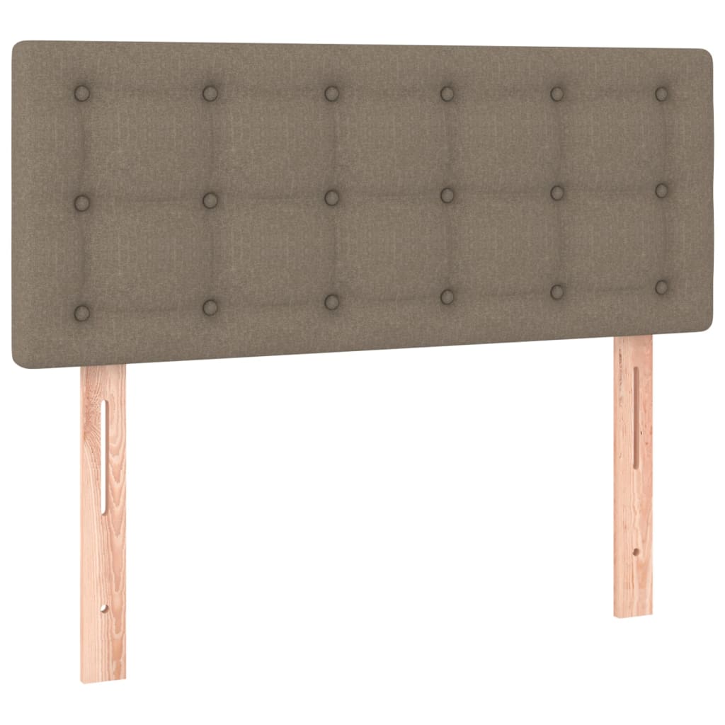 vidaXL Cama box spring con colchón LED tela gris taupe 100x200 cm