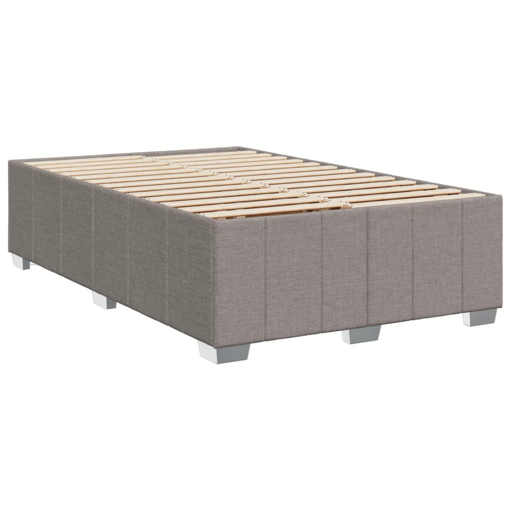 vidaXL Cama box spring con colchón tela gris taupe 120x200 cm