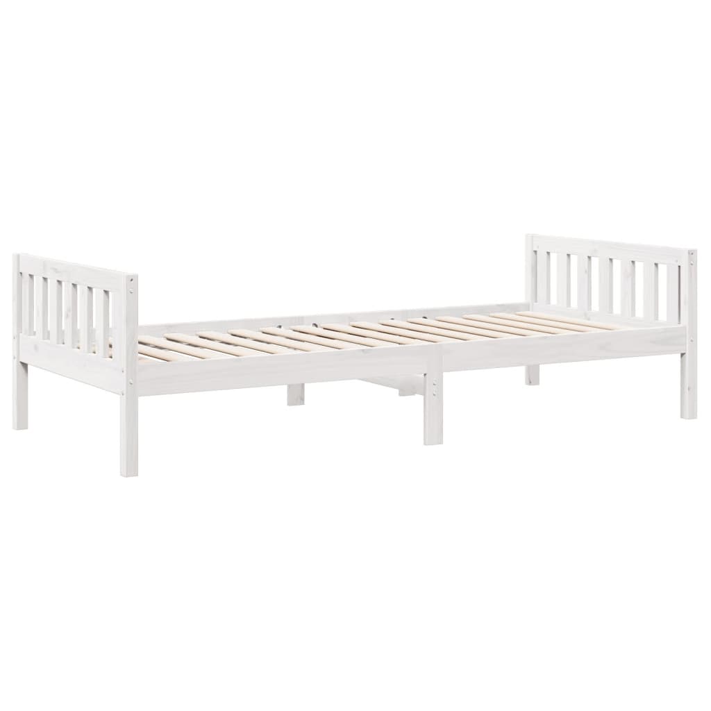 vidaXL Cama para niños sin colchón madera maciza pino blanca 75x190 cm