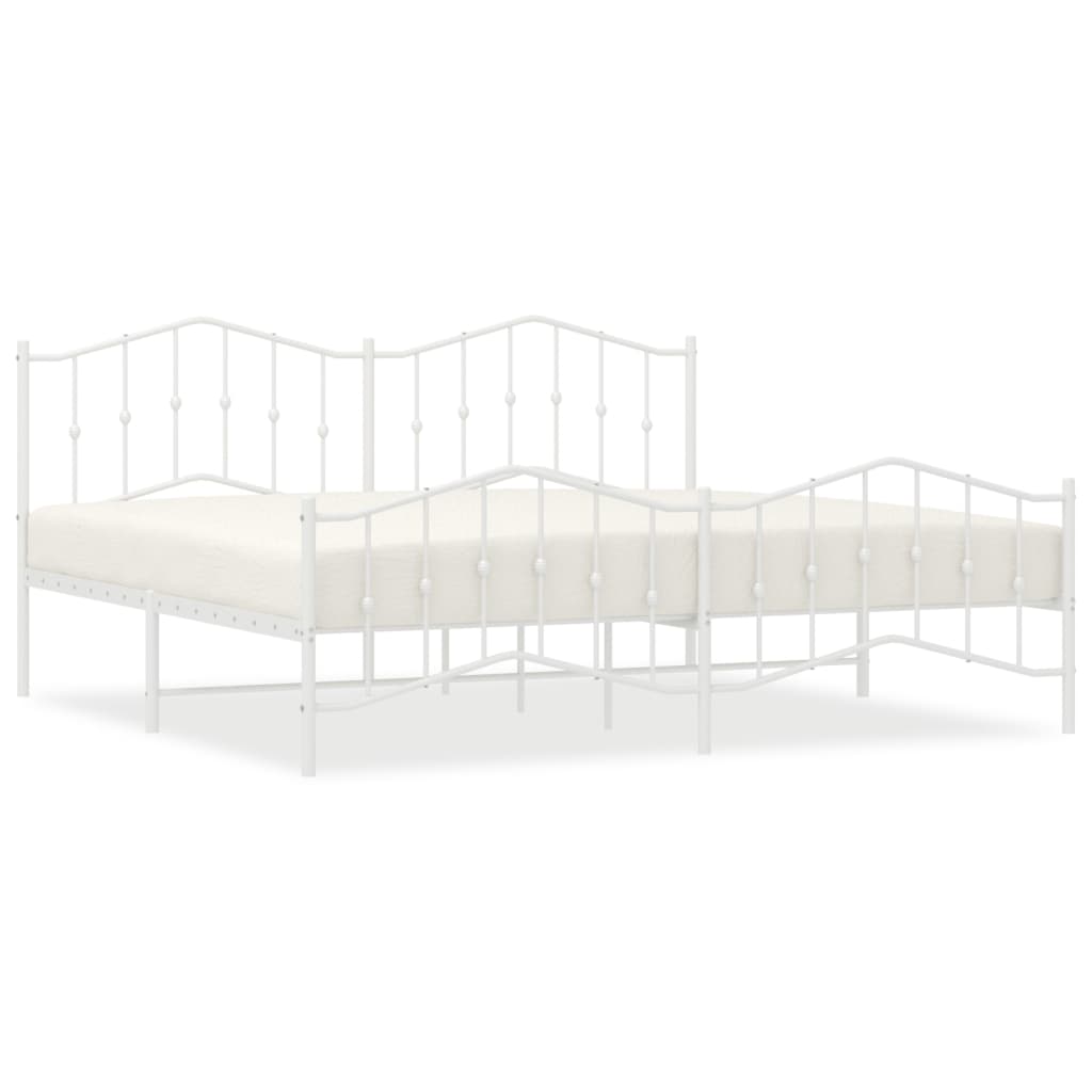 vidaXL Estructura cama sin colchón con estribo metal blanco 193x203 cm