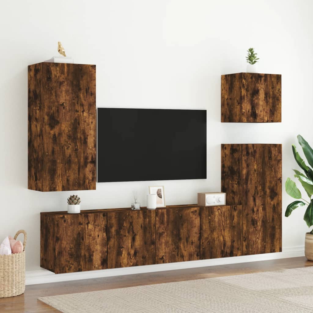vidaXL Mueble para TV de pared roble ahumado 80x30x41 cm