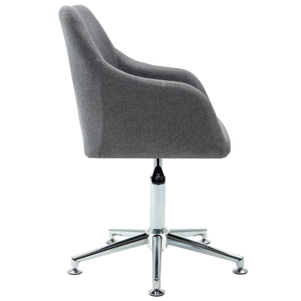 vidaXL Silla de comedor giratoria tela gris claro