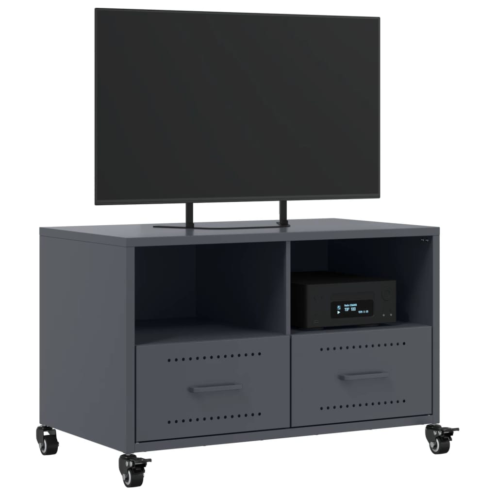 vidaXL Mueble de TV acero gris antracita 68x39x43,5 cm