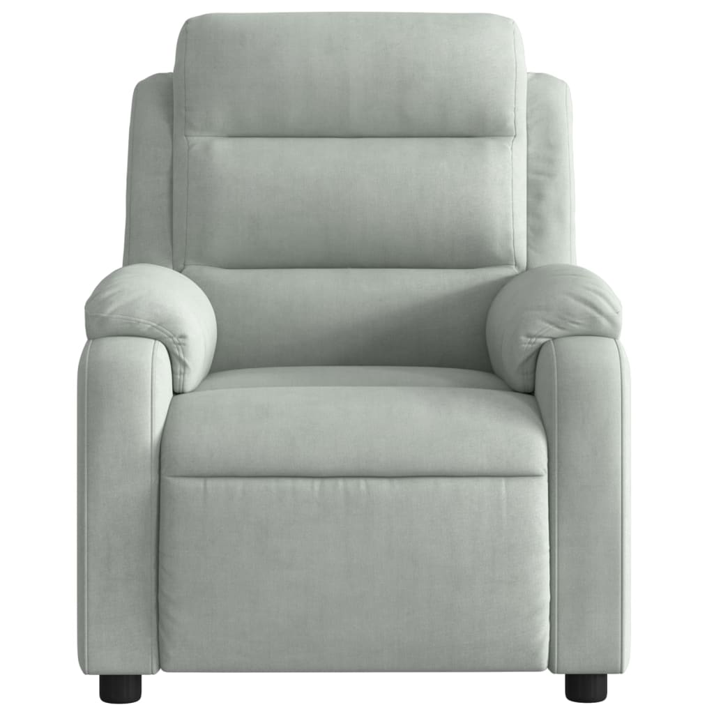 vidaXL Sillón reclinable de terciopelo gris claro