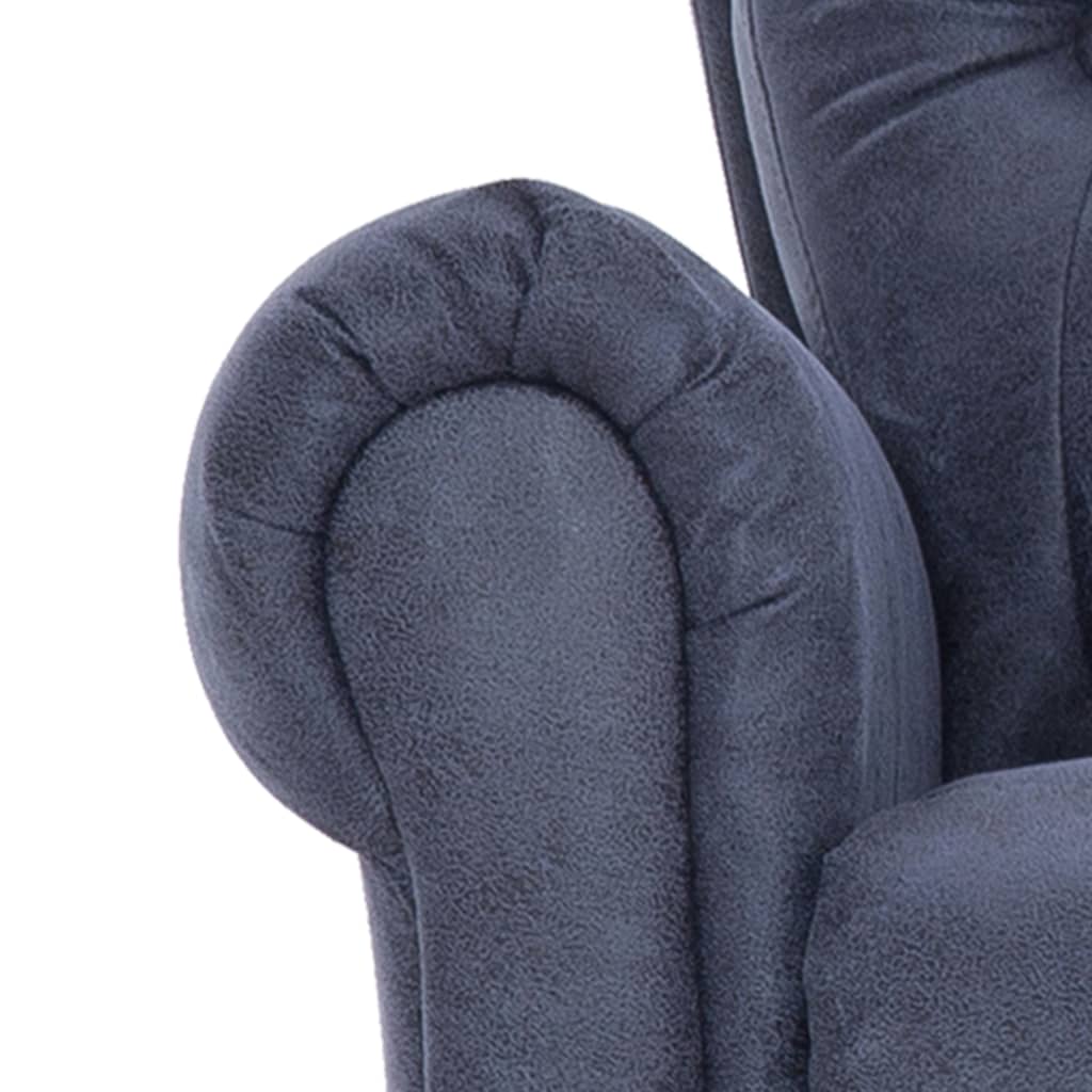 vidaXL Sillón reclinable de cuero de ante artificial gris