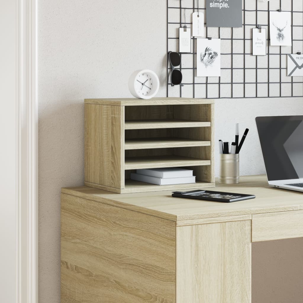 vidaXL Organizador escritorio madera color roble Sonoma 36x26x29,5 cm