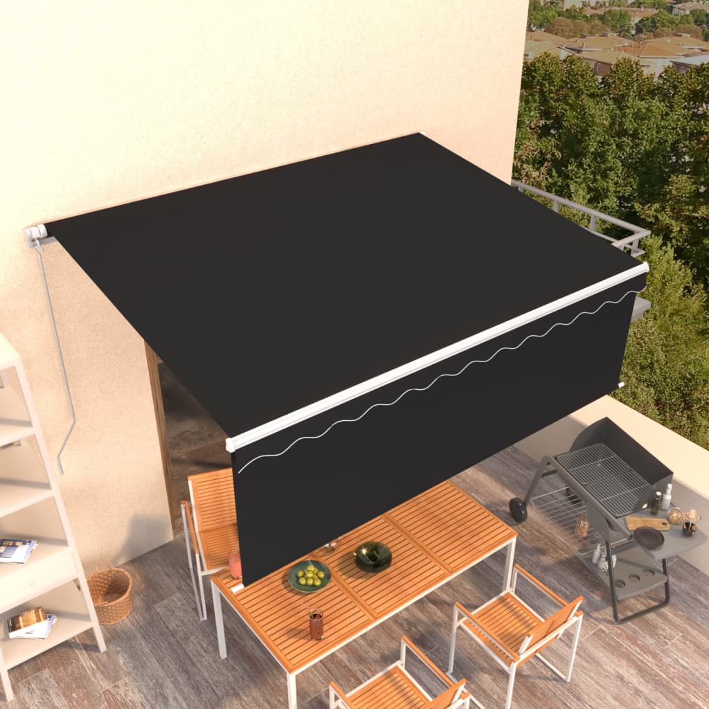 vidaXL Toldo retráctil manual con persiana antracita 4x3 m