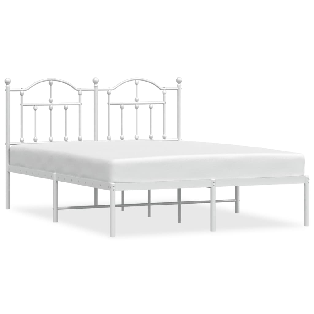 vidaXL Estructura de cama de metal con cabecero blanca 150x200 cm