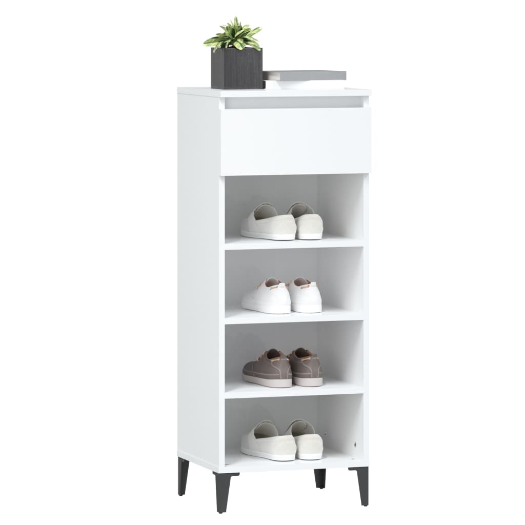 vidaXL Mueble zapatero madera contrachapada blanco 40x36x105 cm