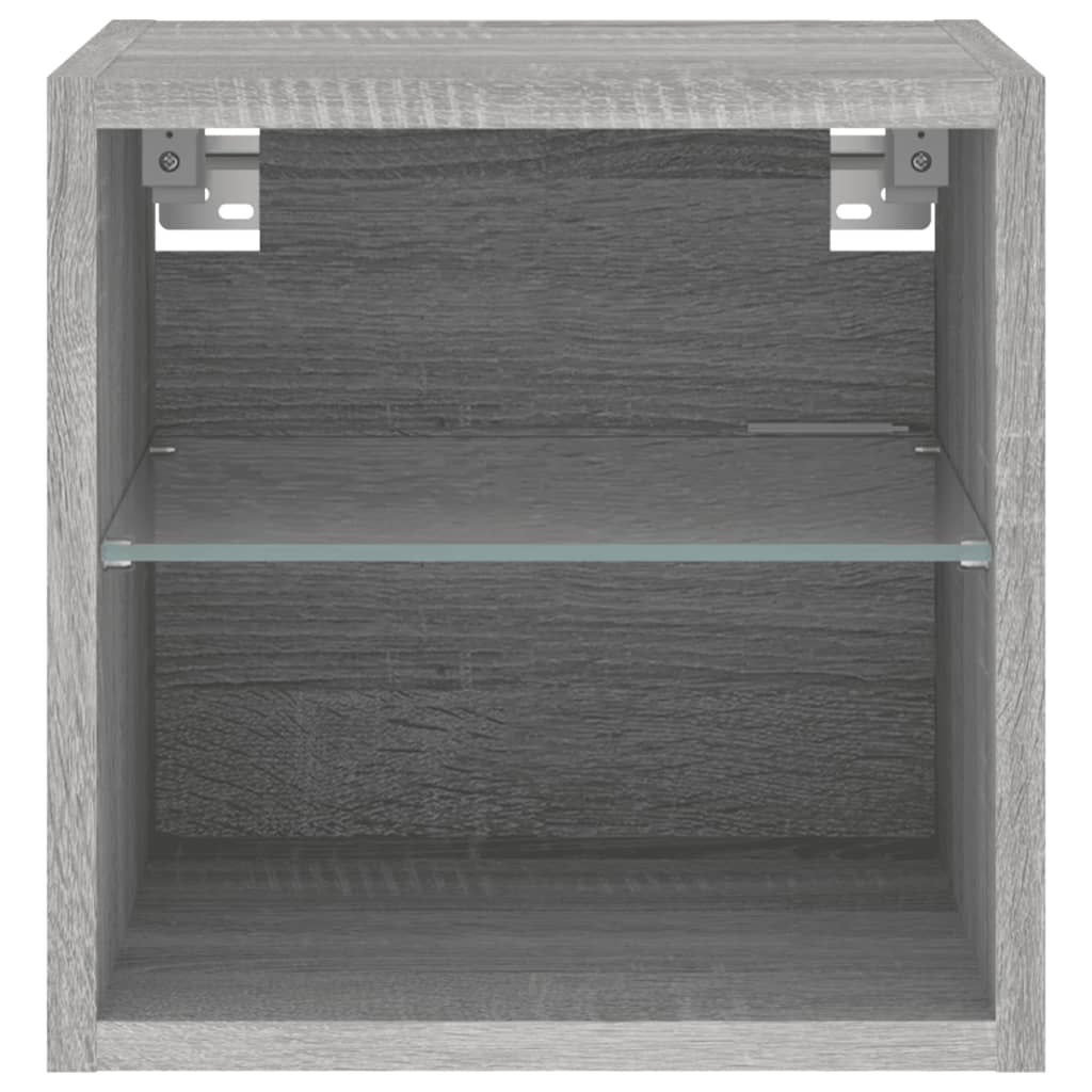 vidaXL Mueble de TV de pared con luces LED gris Sonoma 30x28,5x30 cm