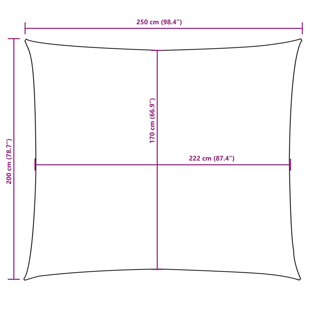 vidaXL Toldo de vela rectangular tela Oxford blanco 2x2,5 m
