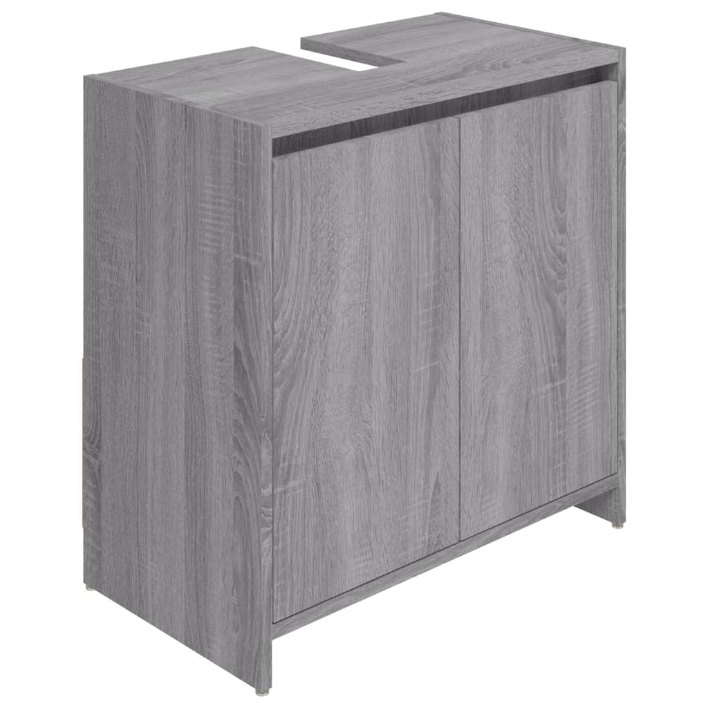 vidaXL Armario de baño madera contrachapada gris Sonoma 60x33x61 cm