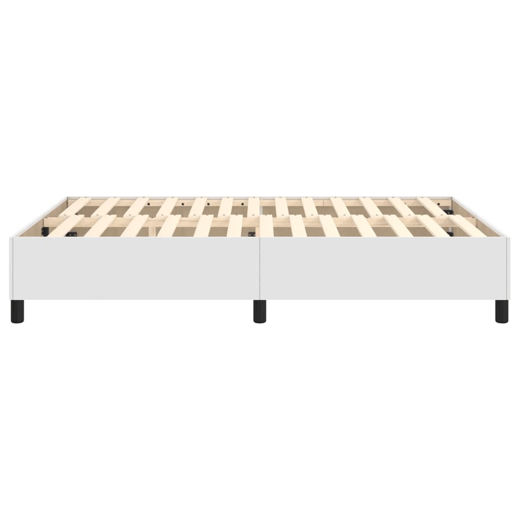 vidaXL Estructura de cama de cuero sintético blanco 140x190 cm