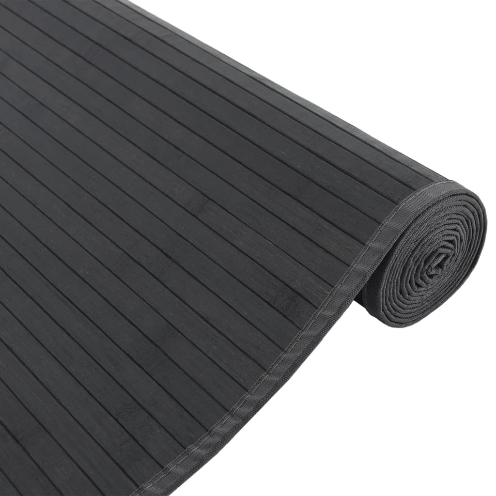 vidaXL Alfombra rectangular bambú negro 80x500 cm