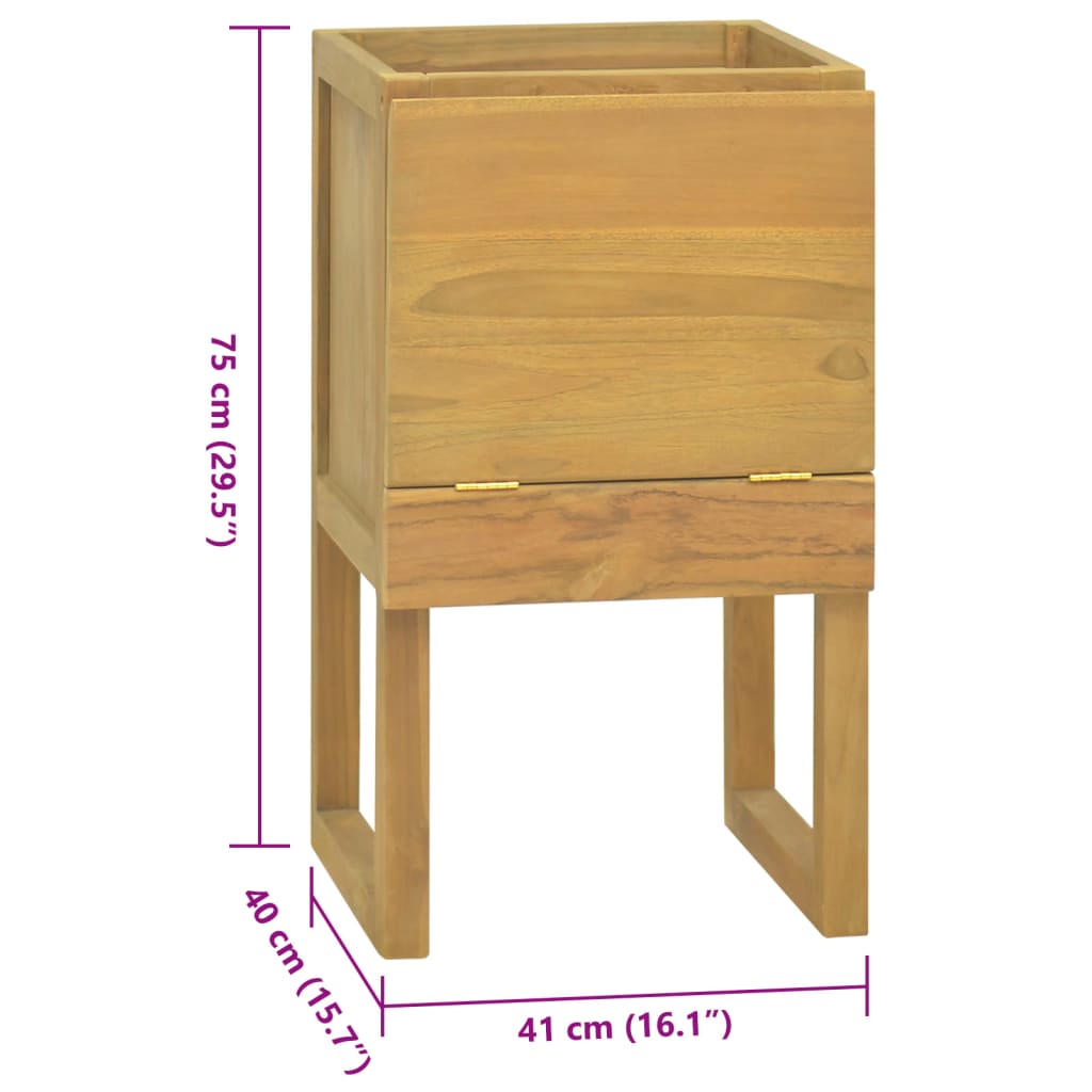 vidaXL Mueble de baño madera maciza de teca 41x40x75 cm