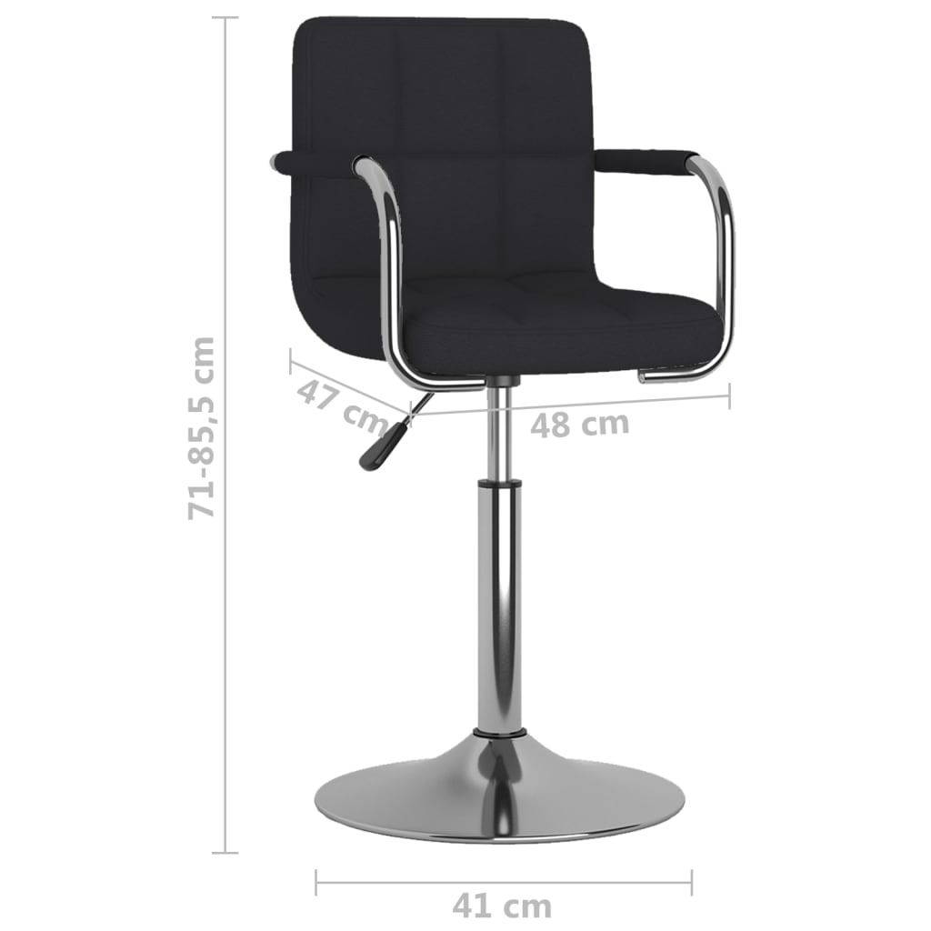 vidaXL Silla de comedor de tela negra