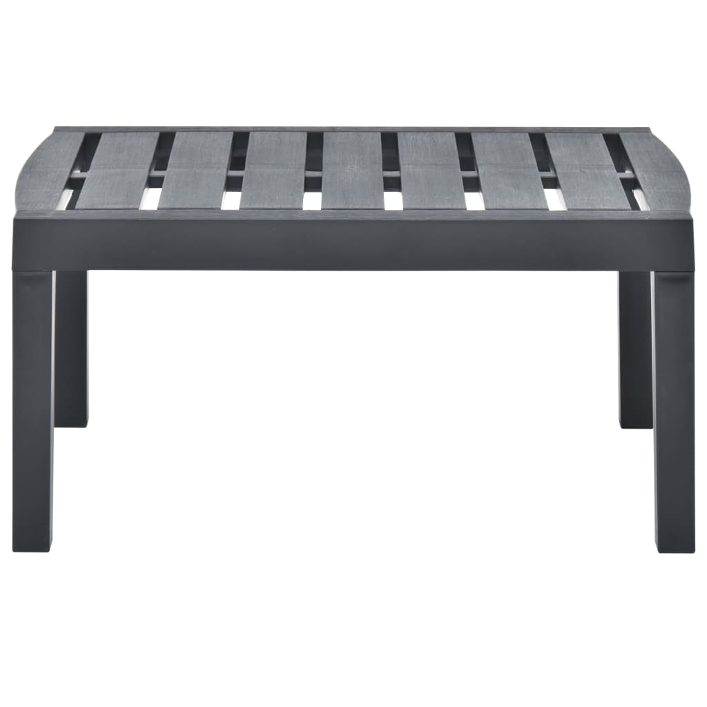 vidaXL Mesa de jardín de plástico gris antracita 78x55x38 cm