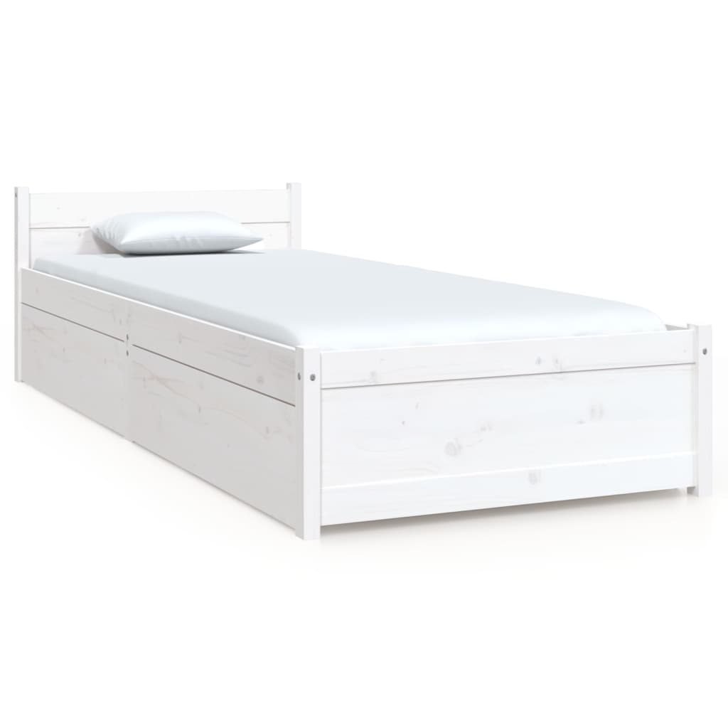 vidaXL Estructura de cama con cajones blanco 75x190 cm