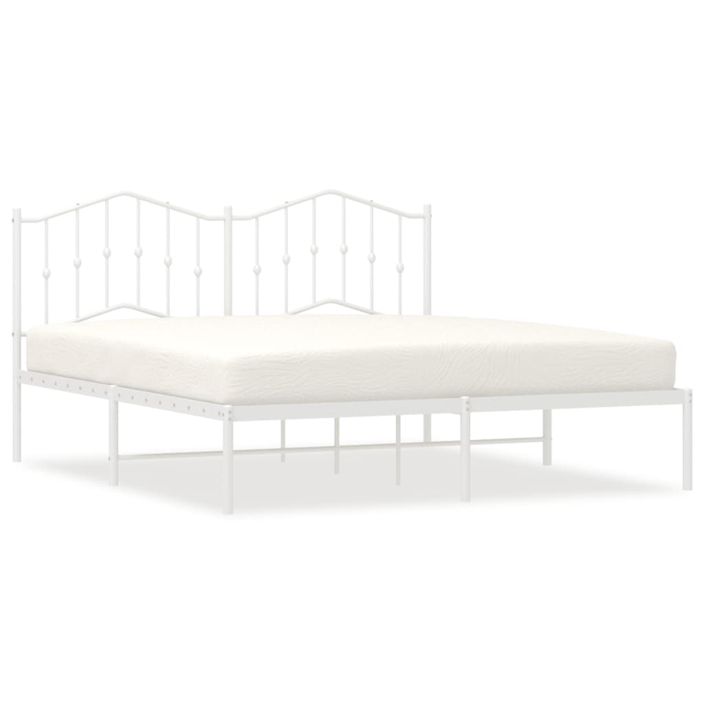 vidaXL Estructura cama sin colchón con cabecero metal blanco 183x213cm