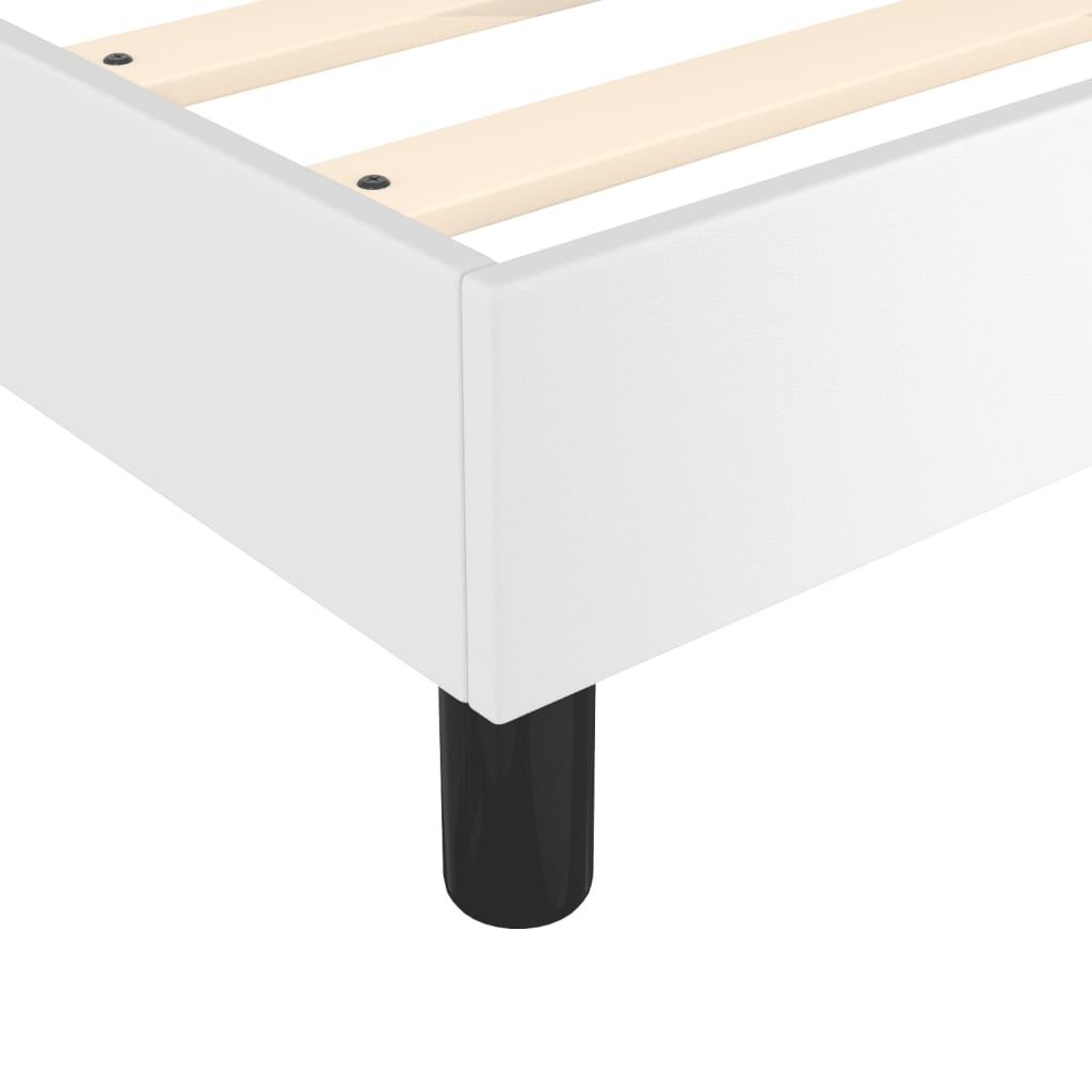 vidaXL Estructura de cama de cuero sintético blanco 140x190 cm