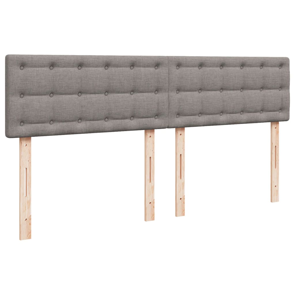 vidaXL Cama box spring con colchón tela gris taupe 200x200 cm