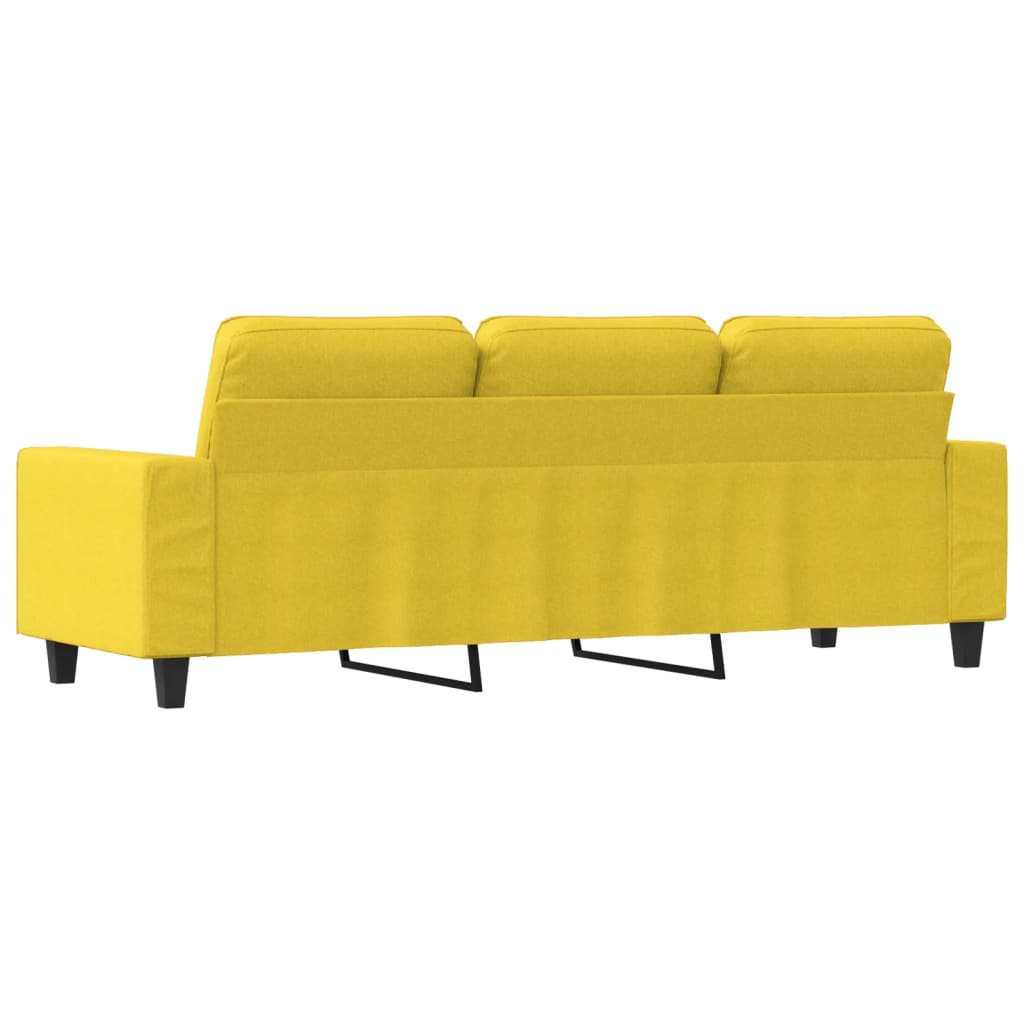 vidaXL Sofá de 3 plazas de tela amarillo claro 180 cm