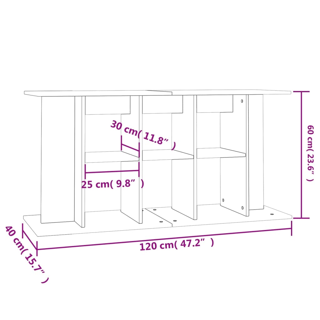 vidaXL Soporte para acuario madera de ingeniería blanco 120x40x60 cm