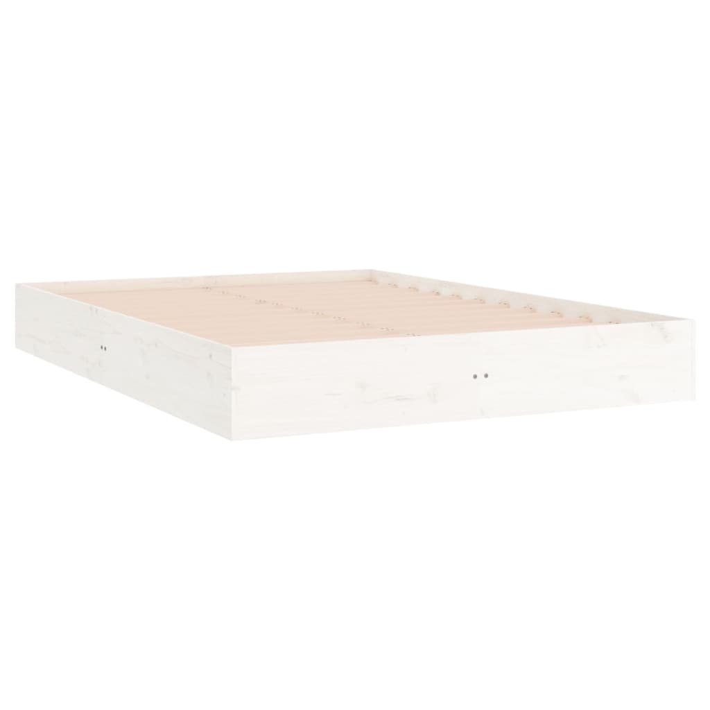 vidaXL Estructura de cama de madera maciza blanca 140x200 cm