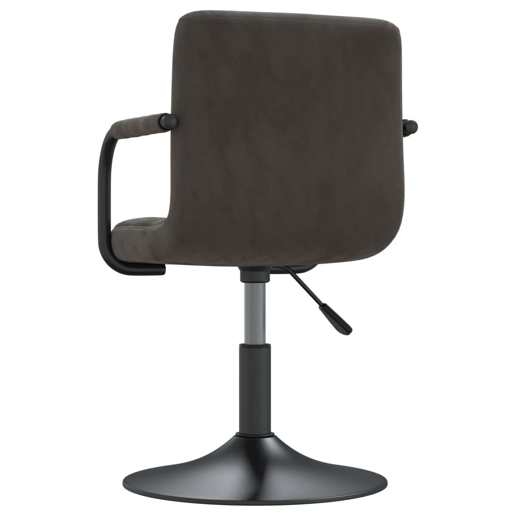 vidaXL Sillas de comedor giratorias 2 unidades terciopelo gris oscuro