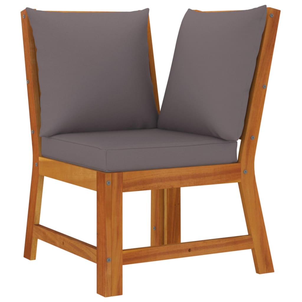 vidaXL Juego comedor jardín con cojines 11 piezas madera maciza acacia