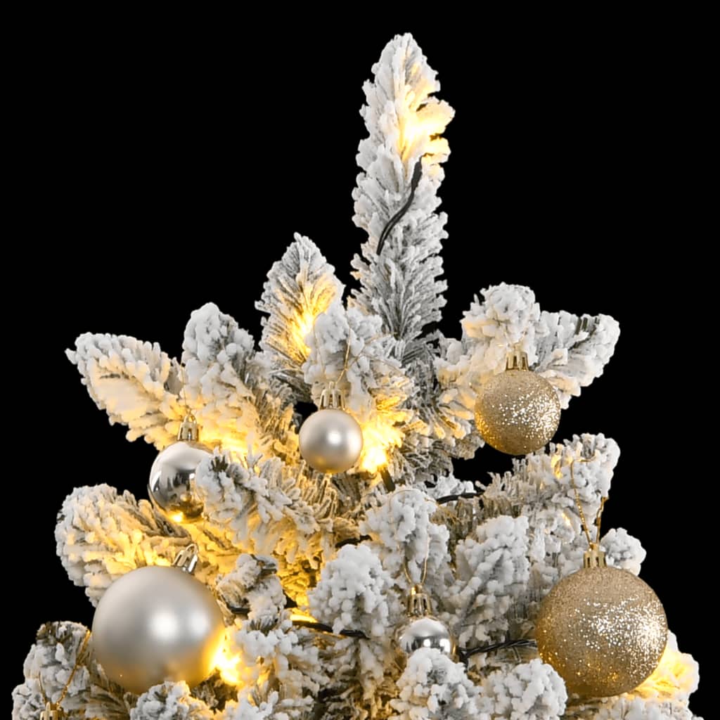 vidaXL Árbol de Navidad artificial con bisagras 300 LED y bolas 180 cm