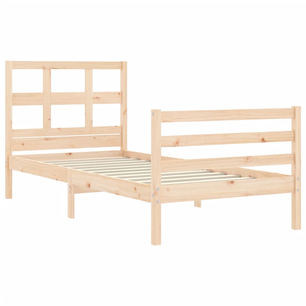 vidaXL Estructura de cama con cabecero madera maciza 100x200 cm