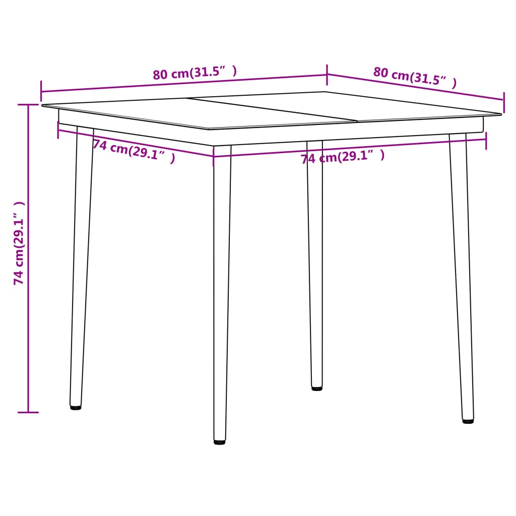 vidaXL Juego de comedor de jardín 5 piezas negro