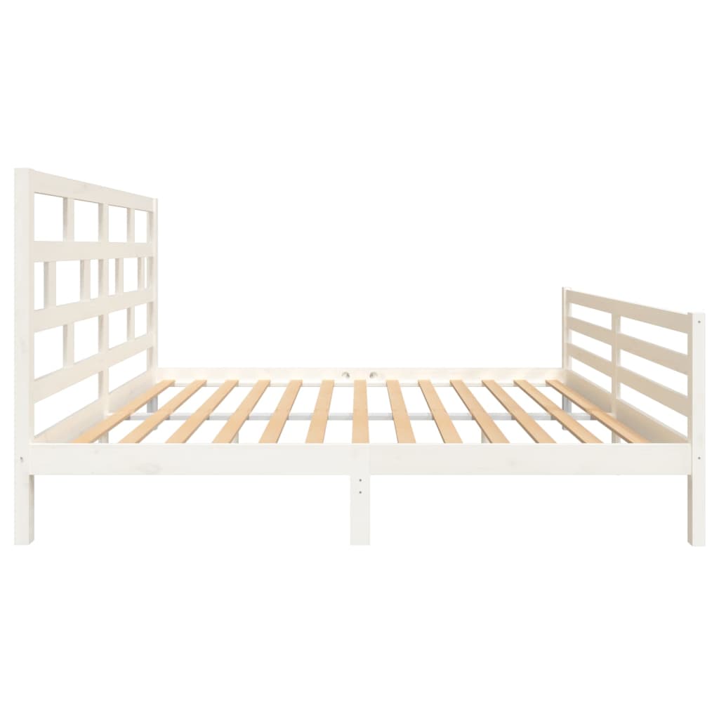 vidaXL Estructura de cama madera maciza blanca King Size 150x200 cm