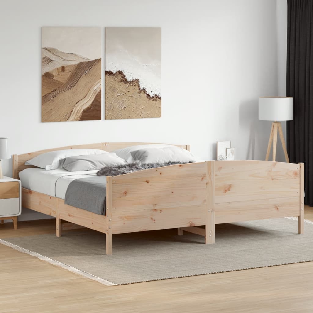 vidaXL Estructura de cama sin colchón madera maciza de pino 200x200 cm