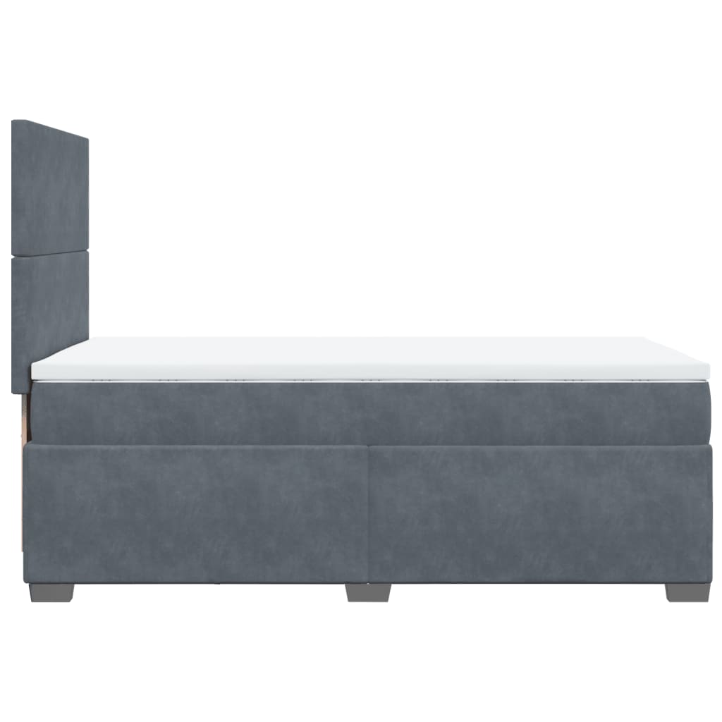 vidaXL Cama box spring con colchón terciopelo gris oscuro 90x190 cm